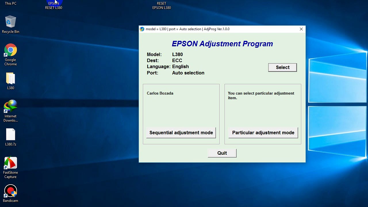 Epson l605 resetter crack software